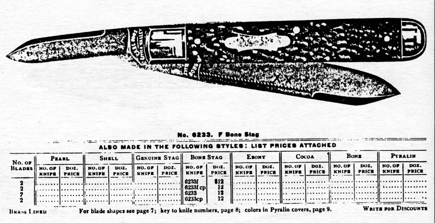 CASE BROS. LITTLE VALLEY NY jack knife 6233fcp